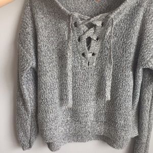 Grey crossover sweater
